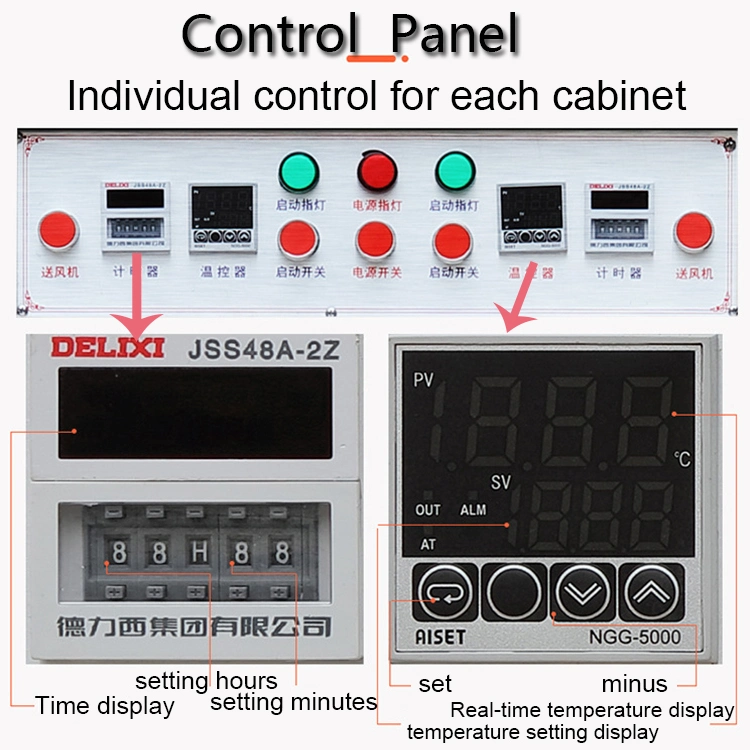 Commercial Digital Control 30/40/50 Trays Double Door Food Fruit Vegetables Dryer Dehydrator